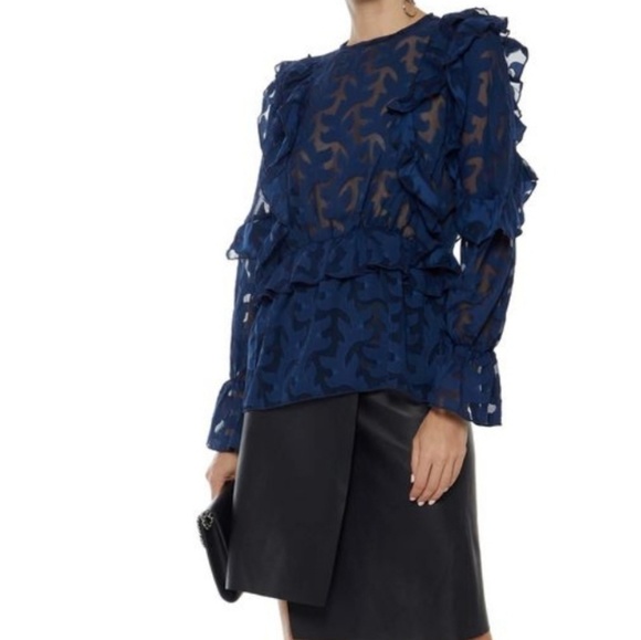 NWT Walter Baker Mana top, Navy blue Size S - Picture 2 of 6